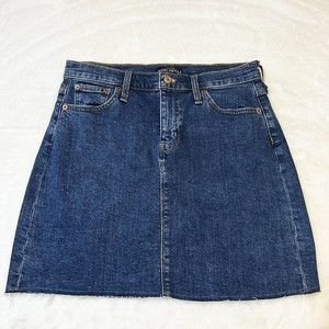 J. Crew Mercantile Raw Edge Denim Skirt Women’s 2